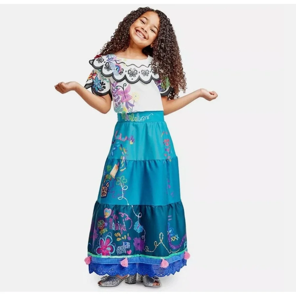 Disney Store Encanto Mirabel Deluxe Costume Dress Girls Size 9/10‎ & Accessories